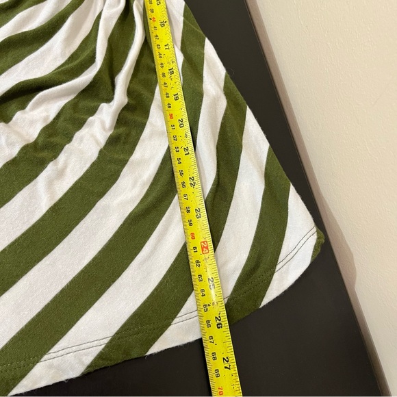 Eci Ivory and Olive Striped Asymmetrical Top - Picture 10 of 10